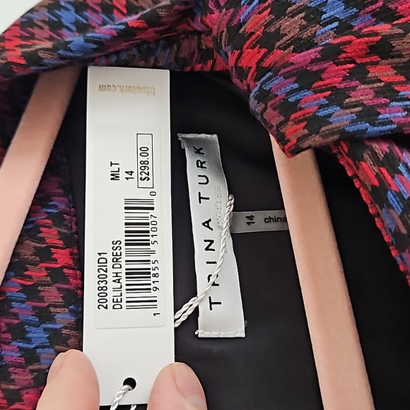 Trina Turk | Plaid Delilah Dress | Red | 14 | NWT - Picture 6 of 11